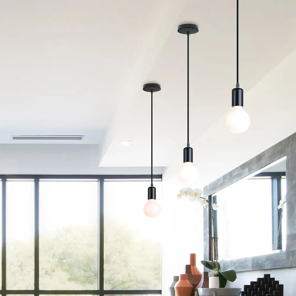 Decorbites™ LED Holz-Deckenleuchte Pendellampe Vintage Retro Loft Hänge Lampe Suspension E27