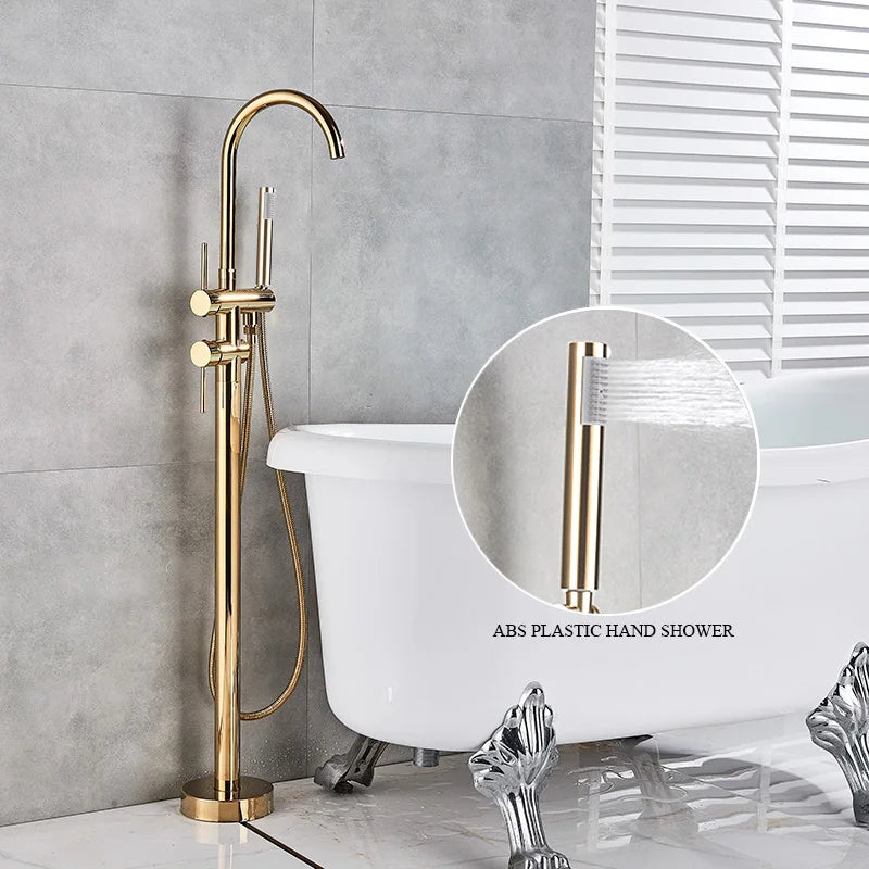 Grifo para lavabo y bañera DecorBites™ dorado con teleducha