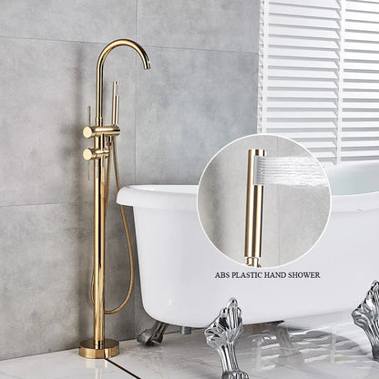 Grifo para lavabo y bañera DecorBites™ dorado con teleducha