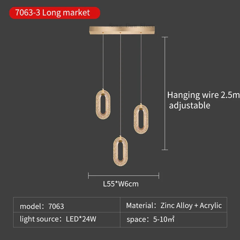 DecorBites™ Duplex Crystal Chandelier: Luxury Cantilevered Pendant Light for Villa Living Room & Staircase