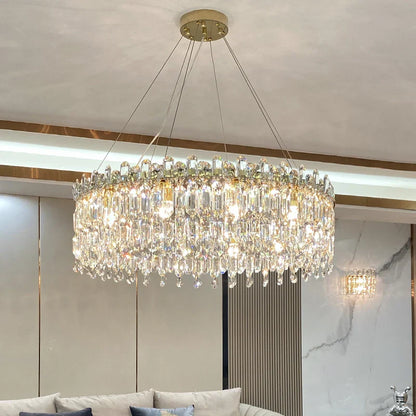 DecorBites™ Crystal Chandelier: Luxe LED Living Room Decoration