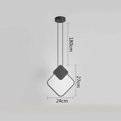مصباح معلق بحلقة سوداء من DecorBites™ مع إضاءة LED قابلة للتعتيم وتعليق في السقف