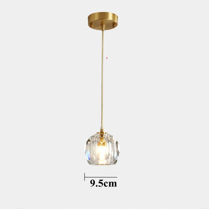DecorBites™ Diamond Crystal Copper LED Pendant Chandelier for Stylish Indoor Lighting.