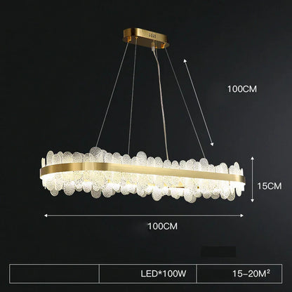 DecorBites™ Golden Stainless Steel LED Designer Chandelier for Dining Room