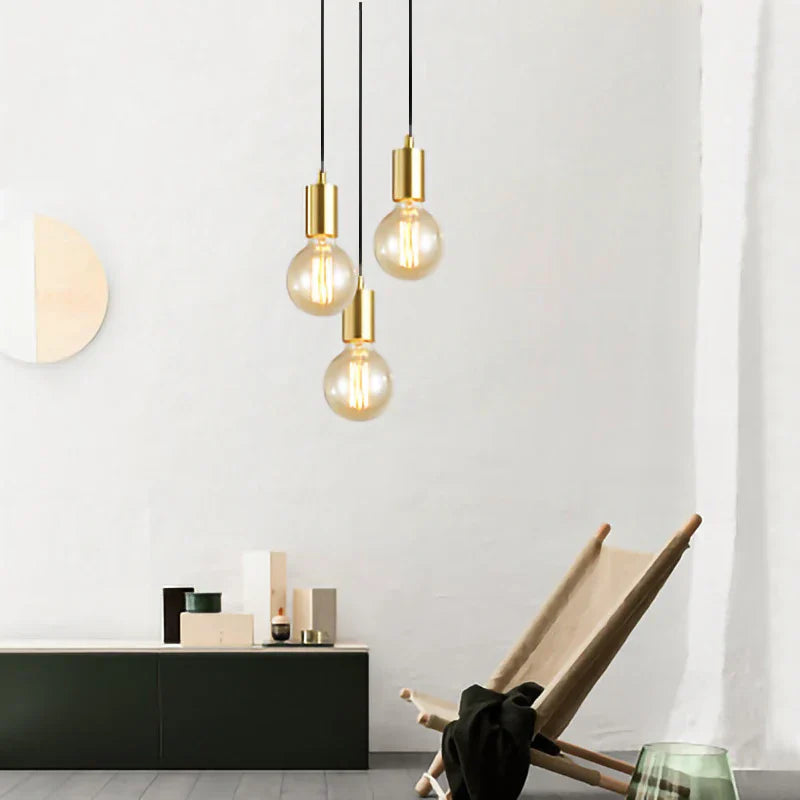 Decorbites™ Lámpara de araña LED E27 dorada para dormitorio y sala de estudio