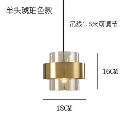 DecorBites™ Gold Glass LED Pendant Lights: Modern Nordic Cylindrical Design for Home Decor Fixtures