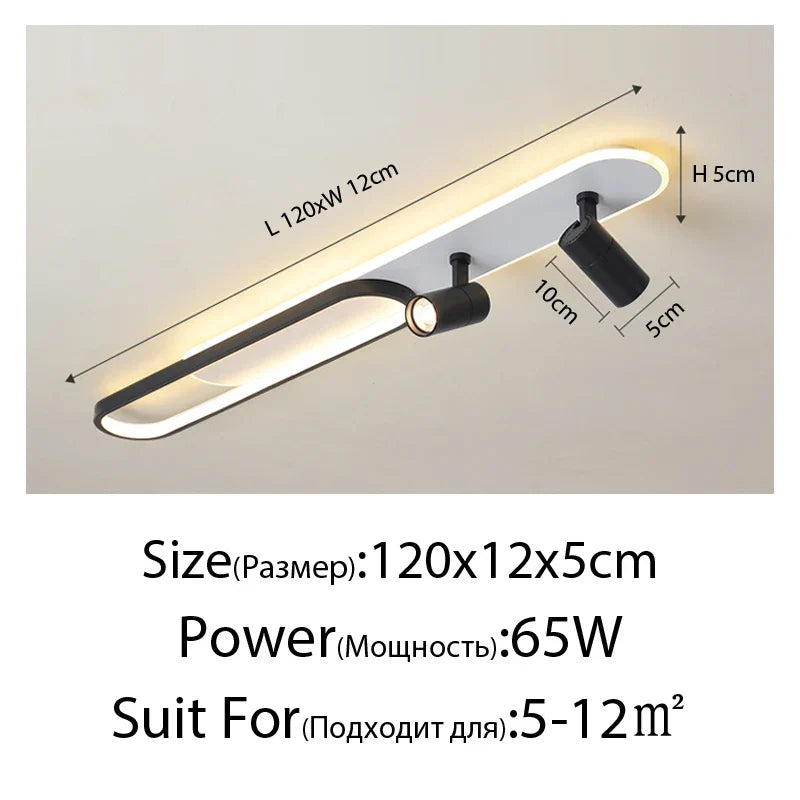 DecorBites™ Acrylic LED Chandelier with Spotlights, Black/Gold, Living Room Bedroom Lighting