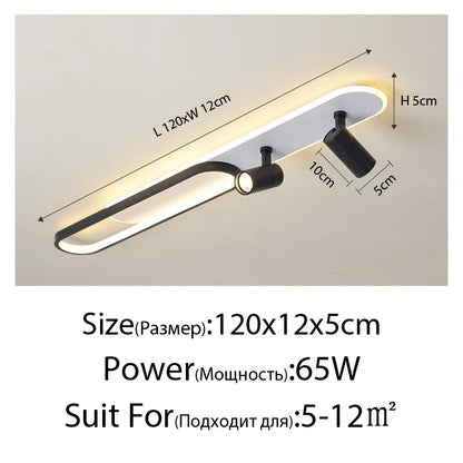 DecorBites™ Acrylic LED Chandelier with Spotlights, Black/Gold, Living Room Bedroom Lighting