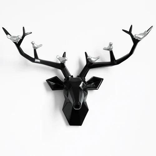 DecorBites™ Deer Head Wall Decor Sculpture | Modern Abstract Animal Statue for Home Decor