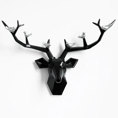 DecorBites™ Deer Head Wall Decor Sculpture | Modern Abstract Animal Statue for Home Decor