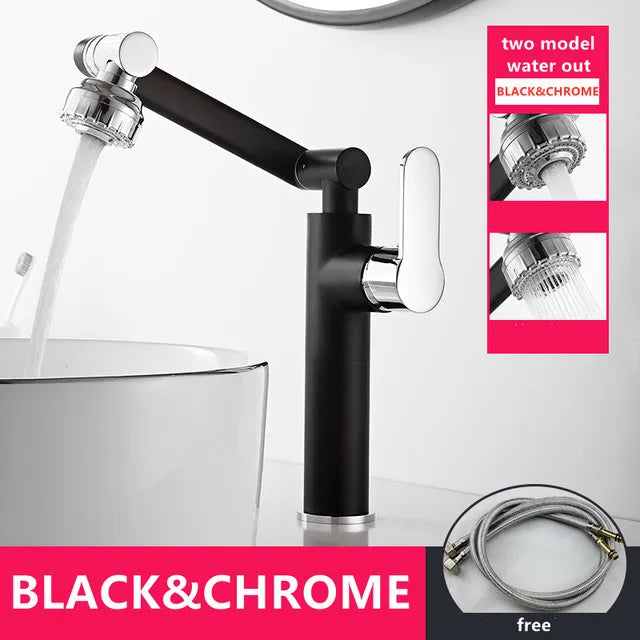 Grifo de baño DecorBites™ dorado y negro con mezclador de agua fría y caliente - Montaje sobre encimera