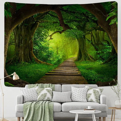 Decobites Mystical Forest Starry Sky Tapestry