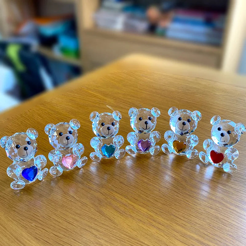 Figura de oso de cristal DecorBites™: Adorno de animal de vidrio y pisapapeles