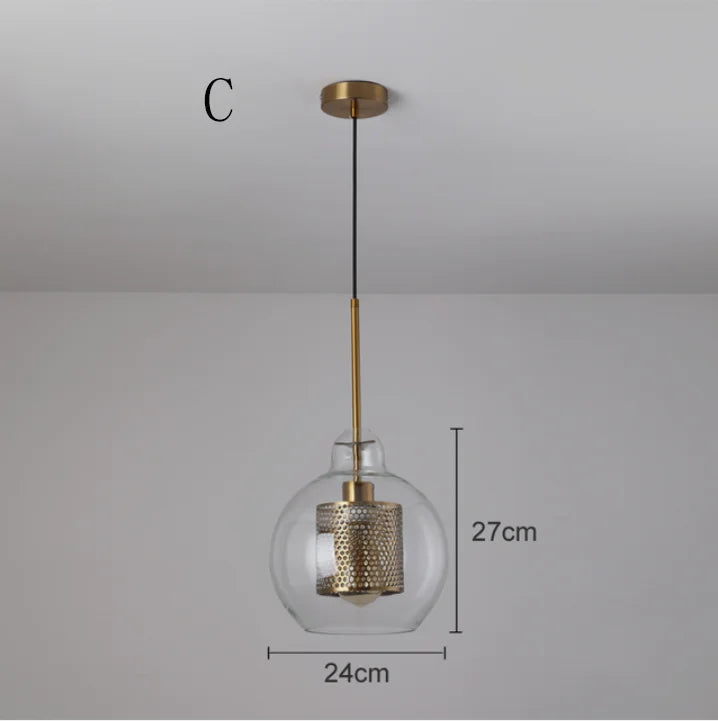 DecorBites™ Glass Ball Pendant Light: Modern Hanging Lamp for Kitchen, Dining, Living Room