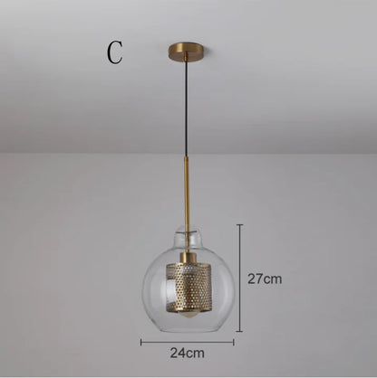 DecorBites™ Glass Ball Pendant Light: Modern Hanging Lamp for Kitchen, Dining, Living Room