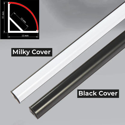 Decorbites™ LED Schwarz V-Typ Rohrenleuchte, SMD2835 Leiste mit Milchigem Abdeckung Linearprofil