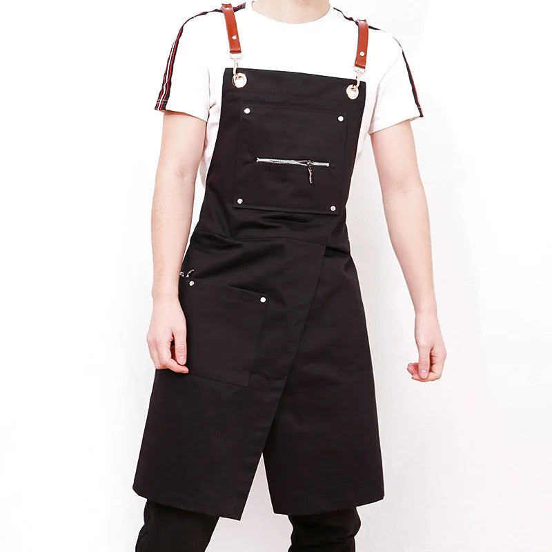 DecorBites™ Apron: Personalized Korean Fashion Uniforms for Barber, Tea, Coffee & Flower Shop