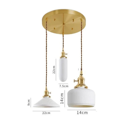 DecorBites™ Ceramic LED Pendant Lights | Copper Modern Hanglamp for Home Indoor Lighting