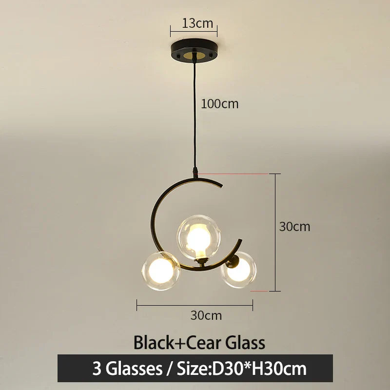 DecorBites™ Glass Ball Pendant Light | Modern Nordic G9 LED Lamp for Living Room & Bedroom
