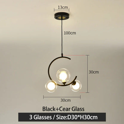 DecorBites™ Glass Ball Pendant Light | Modern Nordic G9 LED Lamp for Living Room & Bedroom