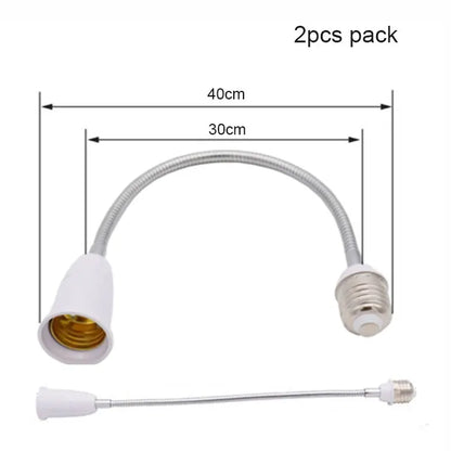 DecorBites™ Gooseneck E27 to E27 Base Extension Adaptor for Lamp Bulb Holder