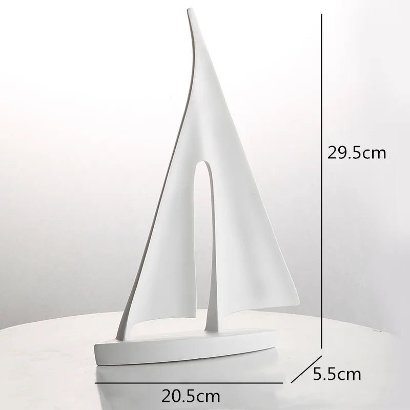 DecorBites™ Abstract Resin Sailboat Ferry Triangle Ornament - Golden Home Decor Craft