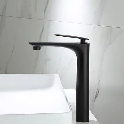 DecorBites™ Black & Gold Basin Faucet | Bathroom Sink Tap Hot Cold Mixer Tap