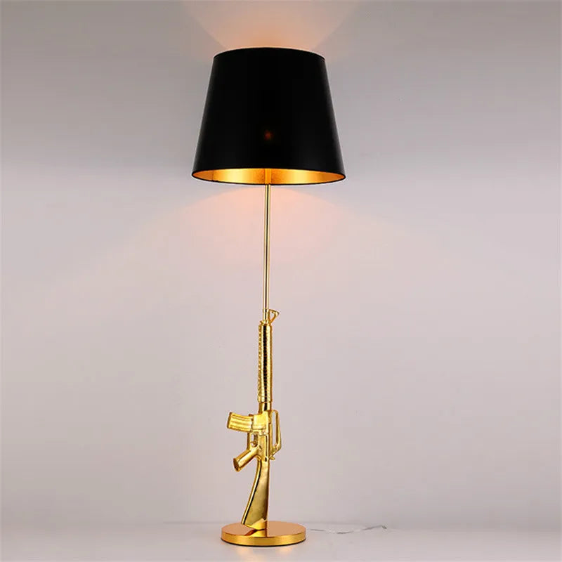 DecorBites™ Luxe Gold AK47 LED Floor Lamp for Modern Living Room & Bedroom Decor