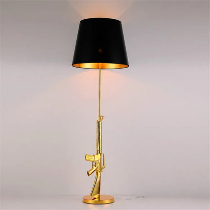 DecorBites™ Luxe Gold AK47 LED Floor Lamp for Modern Living Room & Bedroom Decor