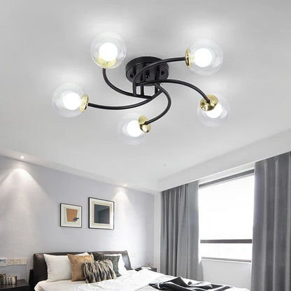 DecorBites™ Glass Bulb LED Ceiling Light Fixture for Modern Living Room and Kitchen