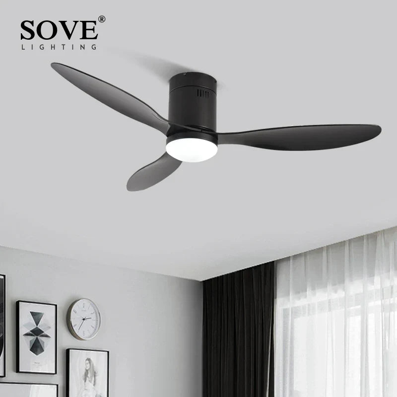 DecorBites™ Low Floor Modern LED Ceiling Fan with Remote Control, Quiet Operation