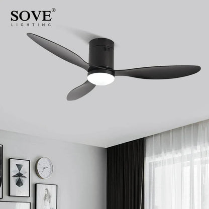 DecorBites™ Low Floor Modern LED Ceiling Fan with Remote Control, Quiet Operation