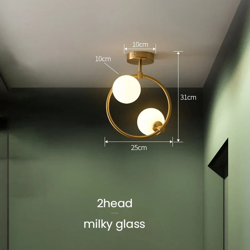 DecorBites™ Gold Glass Ball Chandelier for Living Room Kitchen Bedroom - 220V 110V