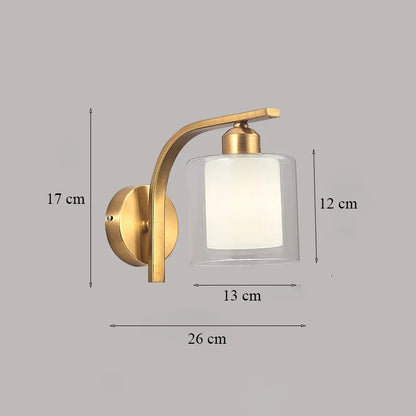 DecorBites™ Brass Glass Wall Sconce Lighting, Classic Nordic Loft Interior Fixture