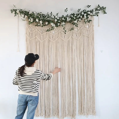 Decobites Macrame Wall Hanging Tapestry Large Boho Wedding Backdrop Decoration 130*180cm