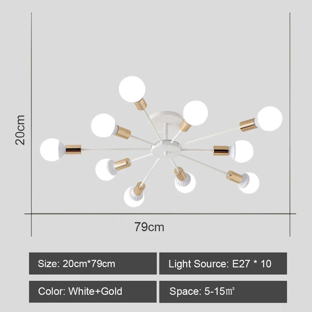 DecorBites™ LED Metal Chandeliers for Living Room - Stylish Ceiling Light for Home Decor