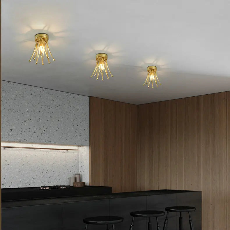 Gold Crown Ceiling Light