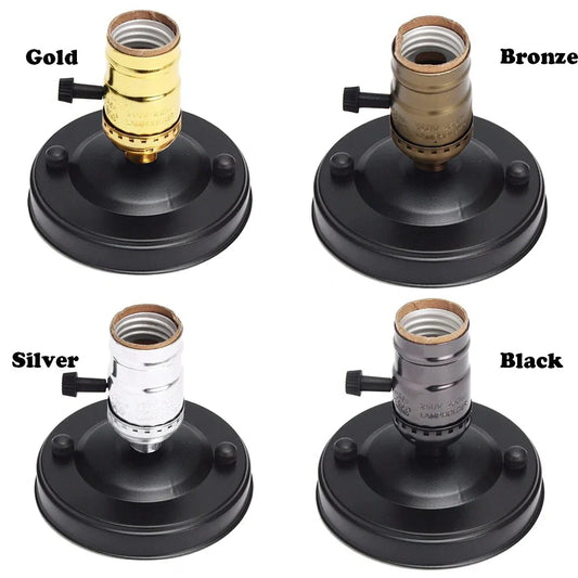 DecorBites™ Aluminum Vintage Retro E27 Socket Holder with Switch for Edison Bulb