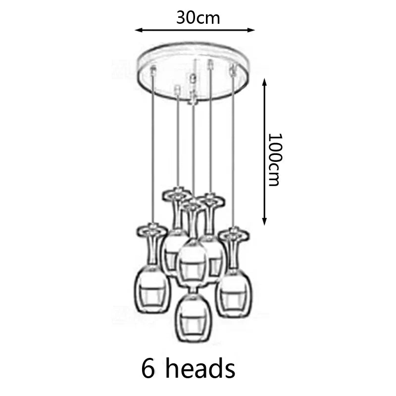 Lámparas colgantes LED DecorBites™ con forma de copa de vino para restaurantes, bares y comedores