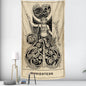 Decobites Black & White Tarot Witchcraft Tapestry | Bohemian Hippie Mandala Wall Decor