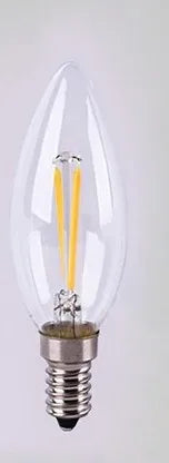 مصباح شمعي LED كريستالي من DecorBites™ Frosted E14 لمبة خيطية بيضاء دافئة بتصميم كلاسيكي