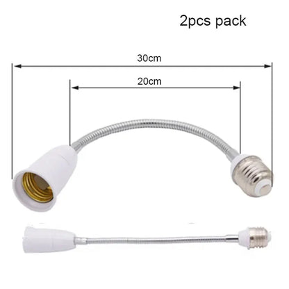 DecorBites™ Gooseneck E27 to E27 Base Extension Adaptor for Lamp Bulb Holder