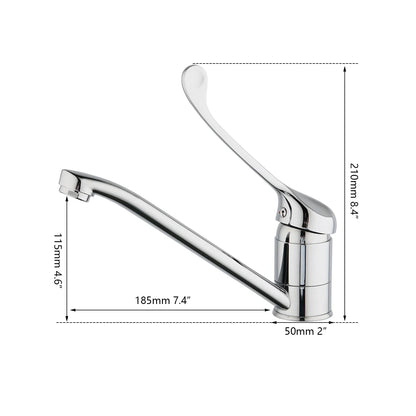 DecorBites™ Brass Long Handle Basin Faucet Mixer Tap Deck Mount Chrome Polished