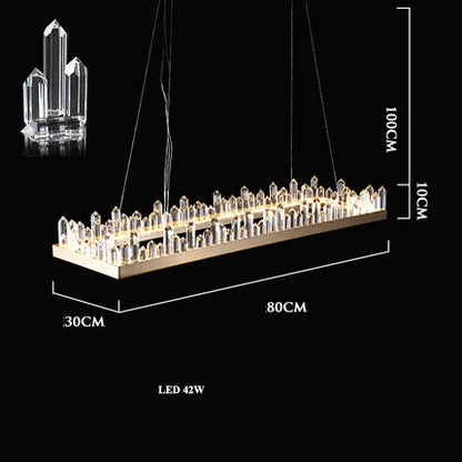 DecorBites™ Golden Crystal LED Chandelier for Modern Dining Room