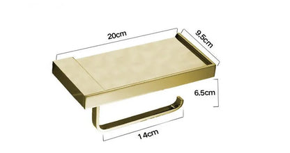DecorBites™ Brass Toilet Paper Holder Gold Finish Tissue Box Rack for Bathroom