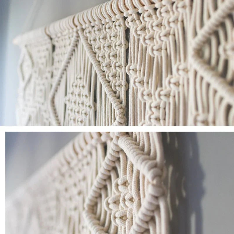 Decorbites™ Gran Tapiz de Macramé Tejido a Mano con Borlas