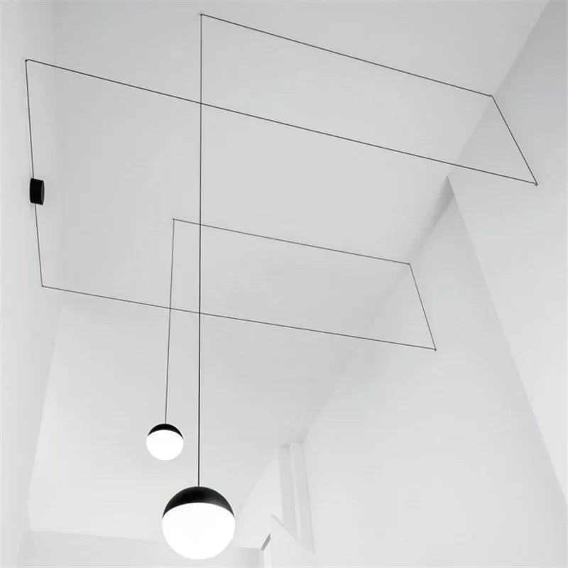 ثريا LED بتصميم هندسي على شكل كرة زجاجية مع مصباح سقف لغرفة المعيشة وغرفة الطعام وغرفة النوم من DecorBites™