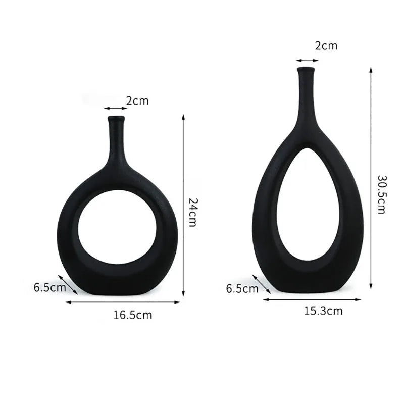 DecorBites™ Ceramic Vase Nordic Style Pampas Grass Home Decor Office Ornament