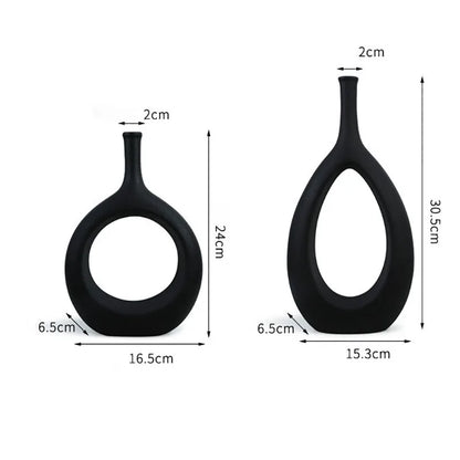 DecorBites™ Ceramic Vase Nordic Style Pampas Grass Home Decor Office Ornament