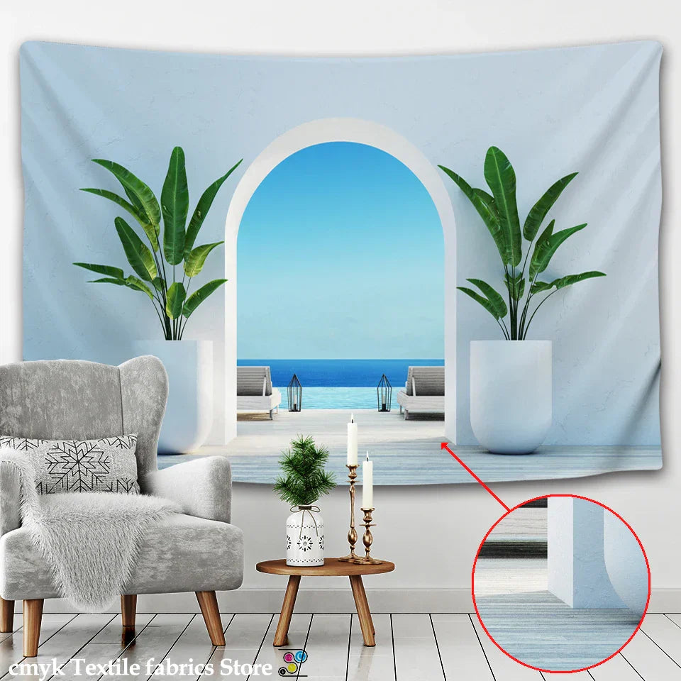 ديكور بايتس™ نسيج معماري قديم معلق على الحائط لتزيين المنزل